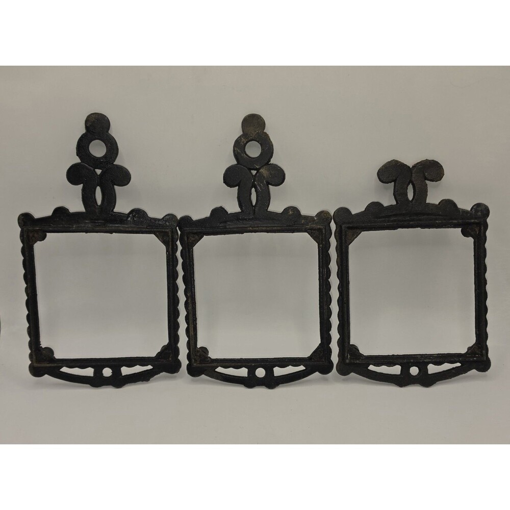 Vintage Cast Iron Trivets Empty Wall Hangers  Kitchen Decor Lot Of 3 Cottagecore